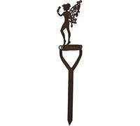 RUSTIC WAREHOUSE NORFOLK LIMITED Fairy On A Spade Handle Garden Decoration, Rusty Metal Garden Ornament, Feature, Sign, Gardening Gift