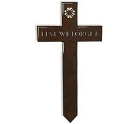 RUSTIC WAREHOUSE NORFOLK LIMITED Lest We Forget Cross Garden Feature Remembrance Ornament Statue Soldier Decoration Larn Decor Gardening Gift Present (LARGE)