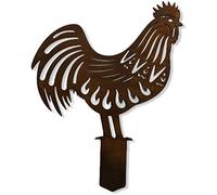 RUSTIC WAREHOUSE NORFOLK LIMITED Rusty Metal Rooster Garden Decoration Statue Feature Ornament Gift Sculpture Decor Art Gardening Gift Chicken Cockerel
