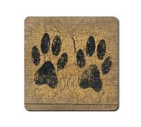 Rustic Washer Dryer Top Protector Mat, Vintage Paw Print Laundry Machine Top Cover, Farmhouse Rubber Anti-slip Waterproof Washer And Dryer Mats for Laundry Room 24x24 Inch