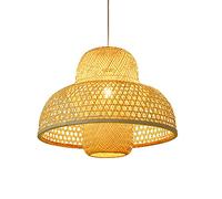 Rustic Weaving Natural Ceiling Light Rattan Single Light Wooden Ceiling Pendant Light Southeast Asia Lamp Shade Ceiling Hanging Light for Sitting Room Dining Room Restaurant,Hanging Light