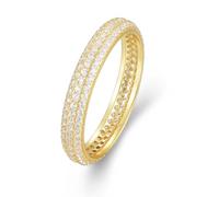 Rustic Wedding Band, The Promise Ring Three Row with Round Shape Moissanite 9K Yellow Gold Size S 1/2