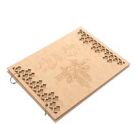 Rustic Wedding Guest Book for Attendance Records and Well Wishes | Wood and Density Board Cover, Hollow-out Pattern, Decorative Display for Anniversaries and Celebrations