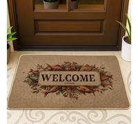Rustic Welcome Doormat, Vintage Fish Decorative Mat for Outdoor & Indoor Entryway Seasonal Decor, Non-Slip Rubber Absorbent Entrance Mats, Easy to Clean 29x17 Inch