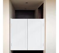 Rustic White Cafe Swinging DoorHalf Interior Saloon Doors with AutoClose Hinges & Complete Hardware Set for Kitchen Counter & Hallway Entry (126x100cm)