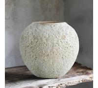 Rustic White Ceramic Vase Farmhouse Round Flower Clay Pottery Large Terracotta Floor Vases for Decorative Centerpiece Vintage Home Decor Aesthetic for Living Room Bedroom Table Entryway