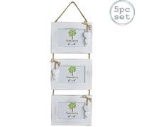 Rustic White Hearts 3 Photo Frames - 6 x 4" - Pack of 5 Nicola Spring White One Size