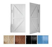 Rustic White Swinging Cafe Door - Solid Wood Half Door with Stainless Steel Hinges 57"x36" Interior Room Divider Easy Open & Close at 180° for Bars & Cafes
