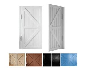 Rustic White Swinging Cafe Door - Solid Wood Half Door with Stainless Steel Hinges 57"x36" Interior Room Divider Easy Open & Close at 180° for Bars & Cafes