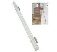 Rustic White Wooden Grab Bar Kit for Seniors - Anti-Skid Indoor Stair Railing, L-300cm/9.8ft Safety Support for Bathroom & Hallway, Elderly Care Essential, Fall Prevention