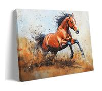 Rustic Wild Horse Running Wall Art Hanging Paintings Wildlife Animal Canvas Artwork Print Picture for Living Room Modern Nature Home Wall Decor 16x24inch(40x60cm)