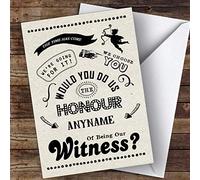 Rustic Will You Be My Witness Personalised Greetings Wedding Card | Wedding Card | Will You Be