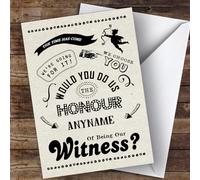 Rustic Will You Be My Witness Personalised Wedding Card - Personalised Wedding Card, Will You Be Our - Bridesmaid, Usher, Best Man, Flower Girl, Maid Of Honour