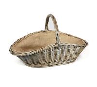 Rustic Willow Wooden Harvesting Garden Trug - Hessian Lined - (HV2)