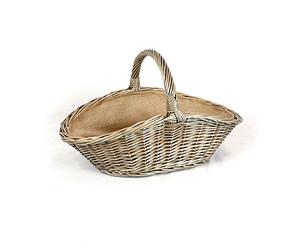 Rustic Willow Wooden Harvesting Garden Trug - Hessian Lined - (HV2)