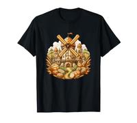 Rustic Windmill Bakery Bread Village Loaf T-Shirt