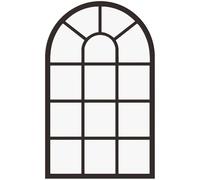 Rustic Window Arch Mirror - Farmhouse Accent with Wooden Frame Acrylic Glass for Living Room, Bathroom, Bedroom & Kitchen Decor (Wie Gezeigt)