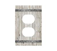 Rustic Wood 1 Gang Duplex Outlet Covers Light Switch Cover Wall Plate Decorative Electrical Receptacle Faceplate for Home Wall Panel Decor