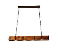 Rustic Wood Chandelier LED Pendant Light Farmhouse Hanging Ceiling Swag Lamp, Industrial Wooden Chandeliers Vintage Suspended Lamps for Dining Room Kitchen Island Bar Table Chaser of Light