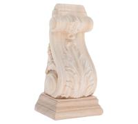 Rustic Wood Corbel Decorative Carved Applique for Fireplace Mantels | Solid Timber, Khaki Finish, Roman-inspired Ornament, Light-duty Bracket Support beneath Shelves, Countertops, Trims
