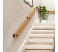 Rustic Wood Handrails for Indoor Stairs Steps, Non-Slip Pine Stair Banister Handrail Staircase Grab Bar Kit for Elderly, Wall Mounted Home Garden Corridor Lofts Decking Railings (S
