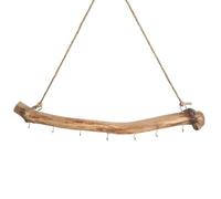 Rustic Wood Hanging Branch with Hooks, Natural Driftwood Wall Hanging Organizer for Jewelry, Scarves, Hats, Headphones, Decorative Wooden Walls Hanger, Home Entryway Decor, Brown