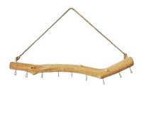 Rustic Wood Hanging Branch with Hooks, Natural Driftwood Wall Hanging Organizer for Jewelry, Scarves, Hats, Headphones, Decorative Wooden Walls Hanger, Home Entryway Decor, Brown