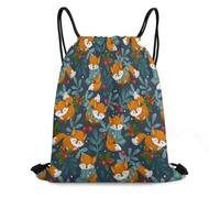 Rustic Wood Land Cute Fox Bags Lightweight Swimming Bag Versatile String Backpack For Women Running Trainer 36X42Cm