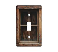Rustic Wood Light Switch Cover Plate/Outlet Covers, Dark Brown Vintage Design for Home Decor, Thermoplastic Wall Plates, Standard Size Single Toggle