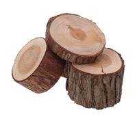 Rustic Wood Log Slices 4Pcs Natural Tree Stump Decor for Hamster Cage Multiple Size Options for Small Animal Habitat and Safe Exploration