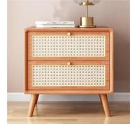 Rustic Wood Nightstand with 2 Drawers - Versatile Sofa Side Table for Living Room Bedroom & Storage - Stylish Bedside Table for Multi-Scenario Use