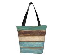 Rustic Wood Plank Fashion Canvas Tote Bag With All Over Print Design,Large Reusable Shopper Tote With Double Handles,Beach Tote, Weekend Bag