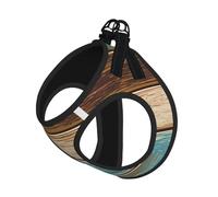 Rustic Wood Plank Print Harness Leash Set For Cat And Small Dog, Adjustable, Reflective, And Escape-Proof Vest With Soft Breathable Mesh Lining