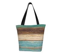 Rustic Wood Plank Print Lightweight Shoulder Bag Beach Fashion Handbag Travel Work Functional Accessory