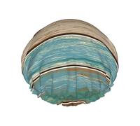 Rustic Wood Plank Print Premium Double Layer Shower Cap For Women With Reusable Shower Cap For Hair - Waterproof Plastic Cap - Shower Caps For Long, Short And Curly Hairs