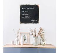Rustic Wood Plaque Sign Always Remember That God Is Our Refuge And Salvation Sign Inspirational Wall Art Wall Hanging Sign Wood Wall Art Plaque Wall Decoration Wall Art For Living Room 10" x 10"