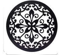 Rustic Wood Round Wall Decor Set Combining Bohemian Carving Techniques and Classical European Motifs for Artistic Interior Enhancement (D)