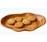 Rustic Wood Serving Bowl - 15.7" Hand-Carved Acacia, Shallow Design for Fruit/Salad/Candy, Farmhouse Centerpiece, Kitchen/Living Room Décor, Gift-Ready