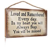 Rustic Wood Sign Memories Of Loved Ones: Always In My Heart Wooden Sign Funny Bathroom Art Wood Pantry Signs For Kitchen(23X35CM)