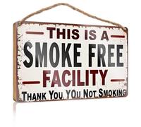 Rustic Wood Sign No Smoking Allowed Sign Wooden Sign Funny Bathroom Art Wood Pantry Signs for Kitchen(15X28CM)
