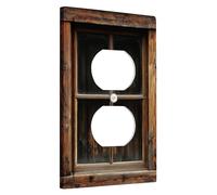 Rustic Wood Switch Cover Plate Dark Brown Vintage Design for Home Decor Thermoplastic Wall Plates Standard Size Single Duplex Plug