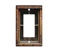 Rustic Wood Switch Cover Plate Dark Brown Vintage Design for Home Decor Thermoplastic Wall Plates Standard Size Single Rocker