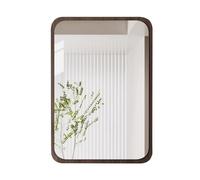 Rustic Wood Vanity Mirror with Rounded Corners - 16x24in Shower & Living Room Decor, Elegant Entryway & Bedroom Wall Accent, Stylish Home Decor Essentials