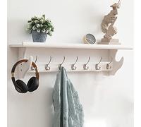 Rustic Wood Wall Hooks Shelf nizer - Wall-Mounted Coat Rack with Storage Shelf & Hooks for Entryway, Bathroom, Living Room - Stylish Home Decor & Space Saver