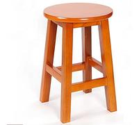 Rustic Wooden Bar Stools with Footrest Round High Chairs for Kitchen 80cm Seat Height Stylish and Comfortable Perfect for Home & Café (Color: A Size: 45cm)