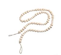 Rustic Wooden Bead String 57 Inch Country Decor Garland with for jute Rope for Fireplace Mantel Holiday Party Decoration Supplies