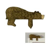 Rustic Wooden Bear Door Topper Decor and Cute Bear Door Sculpture for Entryway, Bear Shape Door Frame Decorations with Door Frame Corner Decor and Bear Door Corner Sign for Cozy Cabin Style Today