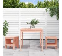 Rustic Wooden Bistro Set Black Patio Table & 2 Stools Solid Pine Wood