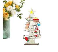 Rustic Wooden Christmas Trees - Holiday Tabletop Centerpiece, Farmhouse Tiered Tray Decor | Winter Mantle Fireplace Decoration, Festive Shelf Desk Scene Accessories, Christmas Party Home Ornament