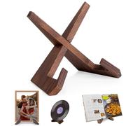 Rustic Wooden Cookbook Holder with, Foldable Kitchen Cookbook Holder, Recipe Holder for Kitchen, Country Rustic Book Stand,Wooden Kitchen iPad and Book Holder for Display Stand